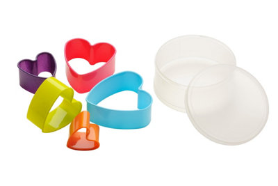 Orsina Simple To Use 5Pc Heart Shape Assorted Colour Cookie Cutter Set ...