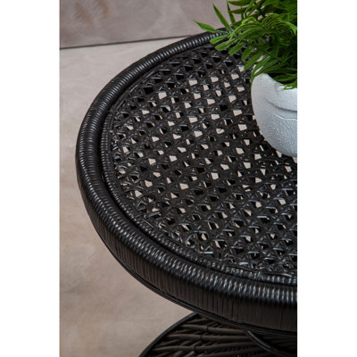 Orsina Twist Design Black Finished Twisted Table, Sustainable Rattan ...