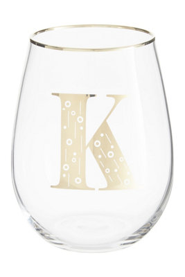 Orsina Versatile Letter K Curved Tumbler, Comfortable Grip Tumbler For Parties, Easy Sipping Restaurant Tumbler