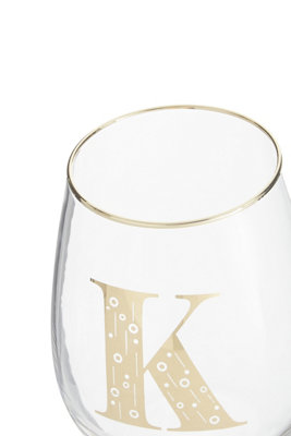 Orsina Versatile Letter K Curved Tumbler, Comfortable Grip Tumbler For Parties, Easy Sipping Restaurant Tumbler