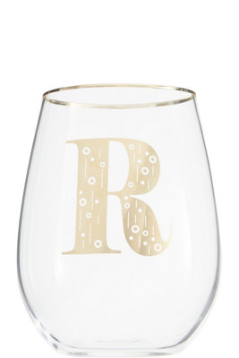 Orsina Versatile Letter R Curved Tumbler, Comfortable Grip Tumbler For Parties, Easy Sipping Restaurant Tumbler