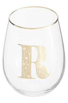 Orsina Versatile Letter R Curved Tumbler, Comfortable Grip Tumbler For Parties, Easy Sipping Restaurant Tumbler