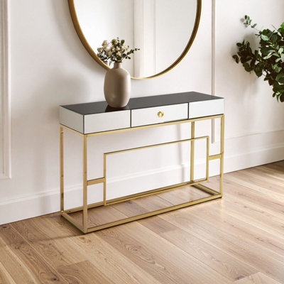 Orsina Vintage Design Console Table, Spacious Lounge Table With Black ...