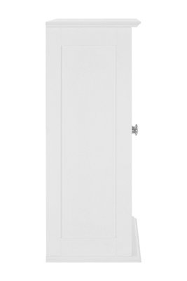 Orsina White Wood 2 Door Wall Cabinet, Decorative Wall Cabinet With ...