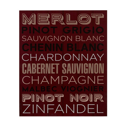 Orsina Wine List Wall Plaque, Wooden Sign Featuring Classic Wine-Themed ...