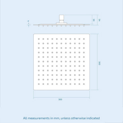 Orta Square Concealed Thermostatic Mixer Valve Hand Held 300mm Shower Head Set - 5
