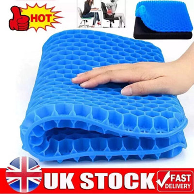 Orthopaedic Gel Seat Cushion for Sciatica & Coccyx Pain Double Layer Honeycomb Design Cooling & Breathable UK Stock