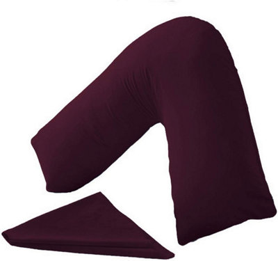 Orthopaedic VShaped Pillow Extra Cushioning Support For Head, Neck & Back (Plum, VPillow With