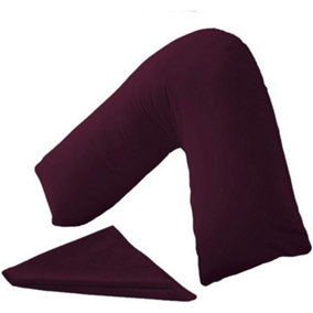 Orthopaedic V-Shaped Pillow Extra Cushioning Support For Head, Neck & Back (Plum, V-Pillow With Cover