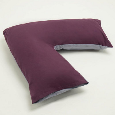 Orthopaedic V Shaped Pillow With 2 Tone Reversible Pillowcase Extra Cushioning Support For Head 3782