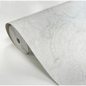 Orvieto Marble Heavyweight Wallpaper  - Ice White