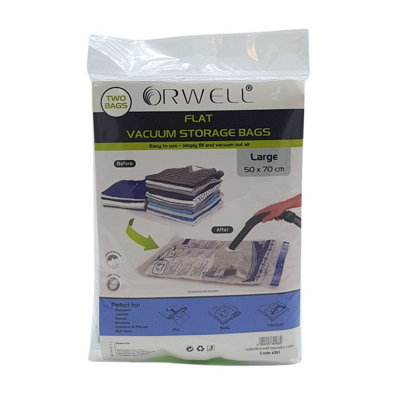 Orwell Flat Vacuum Storage Bags Large 50 x 70cm 2pk