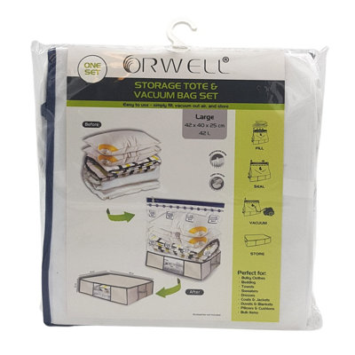 Orwell Storage Tote & Vacuum Bag Set Large 1pk