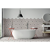 Osaka Grey Matt Hexagonal Patterned 285mm x 330mm Porcelain Wall & Floor Tiles (Pack of 14 w/ Coverage of 1m2)