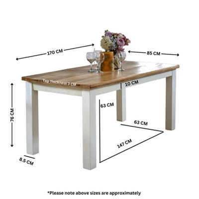 Oscar Dining Table 170cm Solid Mango Wood