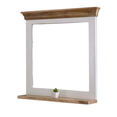 Oscar Mirror Frame With Shelf Solid Mango Wood