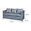 Oseasons Acorn Rattan 5 Seat Lounge Sofa Set in Ocean Grey with Grey Cushions