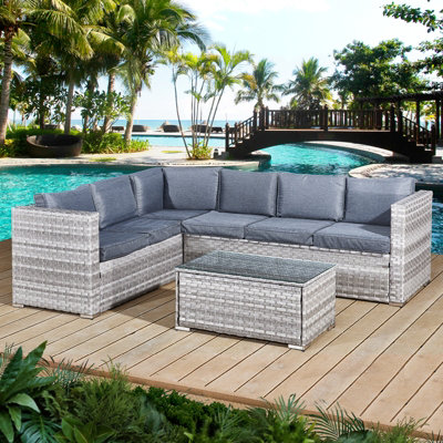 Quality rattan corner discount sofa