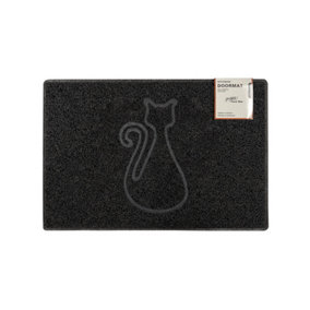 Oseasons Cat Small Embossed Doormat in Black