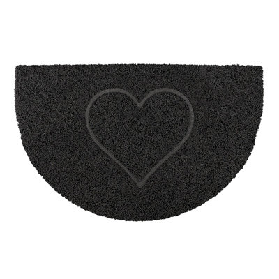 Oseasons Heart Half Moon Doormat in Black