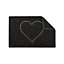 Oseasons Heart Small Embossed Doormat in Black with Open Back