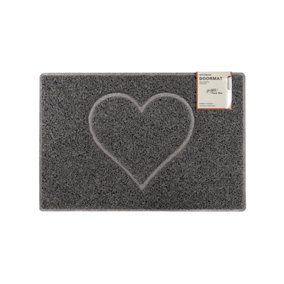 Oseasons Heart Small Embossed Doormat in Grey