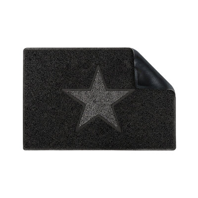 Oseasons Star Medium Doormat in Black with Grey Star