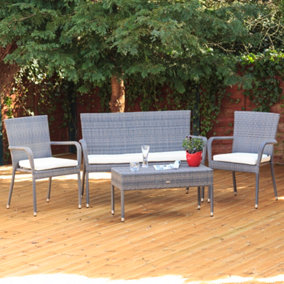 Oseasons Winchester Rattan 4 Seater Lounge Set in Walnut Natural