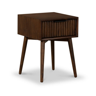 Oskar 1 Drawer Grooved Lamp Side Table - By Roseland Furniture