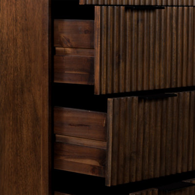 Oskar 4 Drawer Tall Grooved Chest - By Roseland Furniture