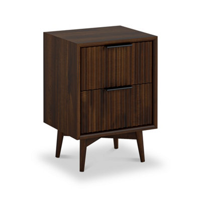 Oskar Narrow 2 Drawer Grooved Bedside - By Roseland Furniture