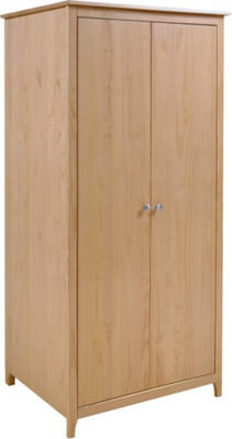 Oslo 2 Door Wardrobe in Pine Finish Metal Handles