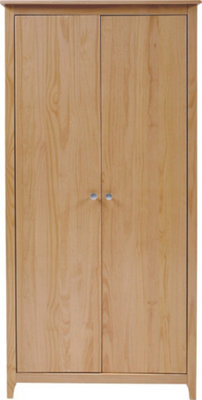 Oslo 2 Door Wardrobe in Pine Finish Metal Handles
