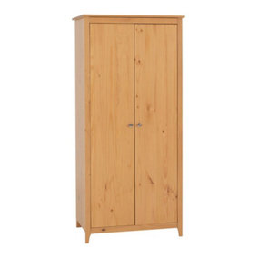 Oslo 2 Door Wardrobe - L54 x W82 x H177 cm - Antique Pine
