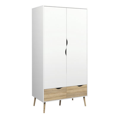 OSLO 2 DOORS WARDROBE WHITE OAK