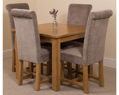Oslo 90 x 90 cm Oak Small Dining Table and 4 Chairs Dining Set with ...