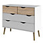 Oslo Chest of 4 Drawers (2+2) in White and Oak