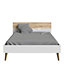 Oslo Euro Double Bed (140 x 200) in White and Oak