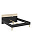 Oslo Euro King Bed (160 x 200) in Black and Oak