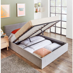 Oslo King Size Ottoman Bed Frame With Hybrid Mattress