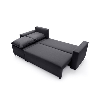 Oslo Reversible Corner Sofa Bed in Black