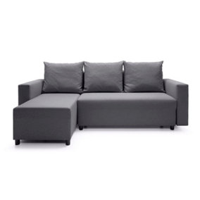 Oslo Reversible Corner Sofa Bed in Dark Grey