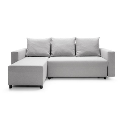 Oslo Reversible Corner Sofa Bed in Light Grey