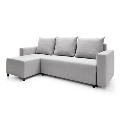 Oslo Reversible Corner Sofa Bed in Light Grey