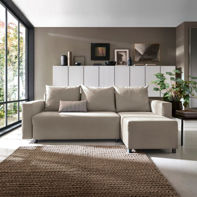 Oslo Reversible Corner Sofa Bed in Sand