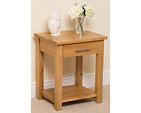 Oslo Solid Oak Lamp Table with 1 Drawer