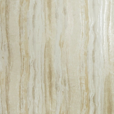 Oslo Wallpaper in Cream and Gold with Gold and Silver Metallic