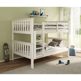 Oslo White Quadruple Sleeper Bunk Bed With Spring Mattresses