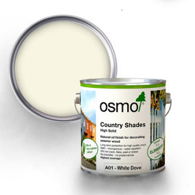 Osmo Country Shades Opaque Natural Oil based Wood Finish for Exterior A01 White Dove 2.5L