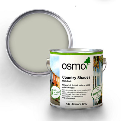 Osmo Country Shades Opaque Natural Oil based Wood Finish for Exterior A07 Serene Grey 2.5L